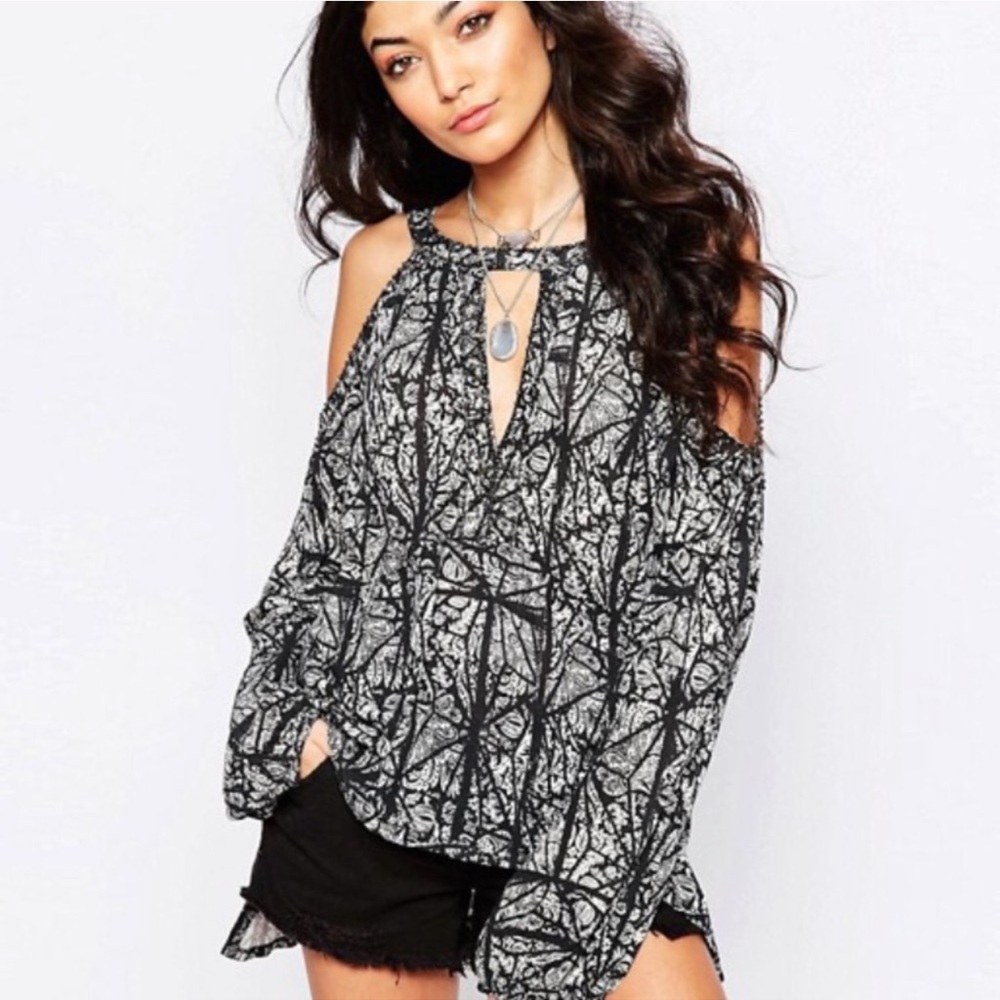 Free People Good Morning Cold Shoulder Top